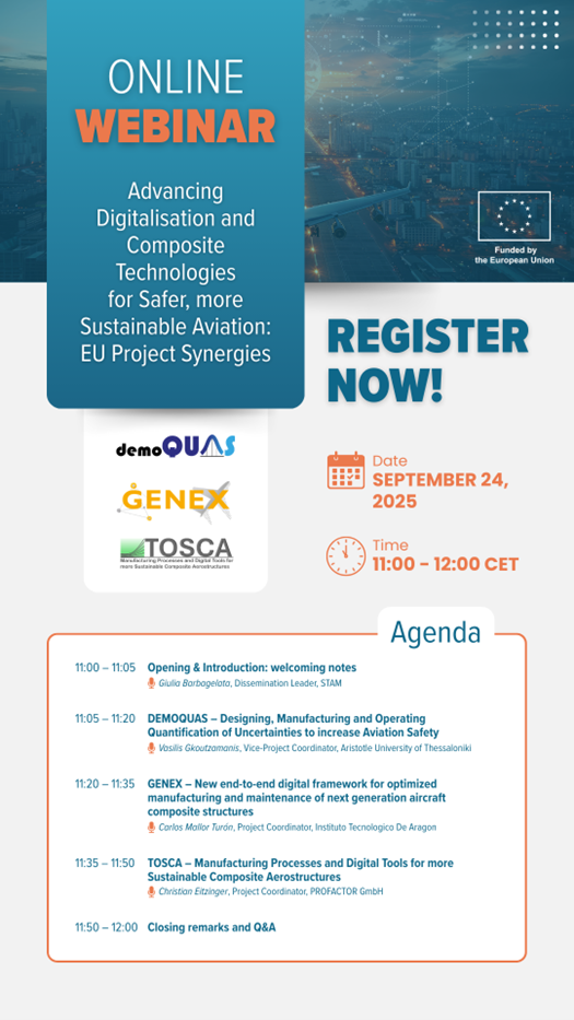 GENEX, DEMOQUAS, & TOSCA: Advancing aerospace innovation through collaboration